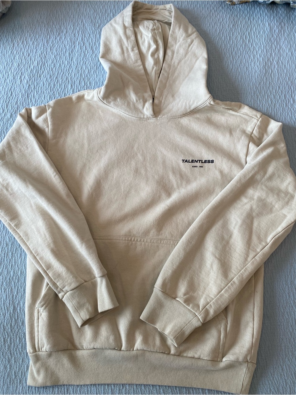 Talentless Circle Logo Hoodie Pullover Cream Medium